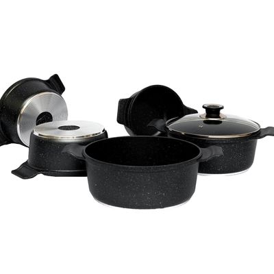 Jogo Panelas Granito Antiaderente Gourmet Javali AA 16a24cm