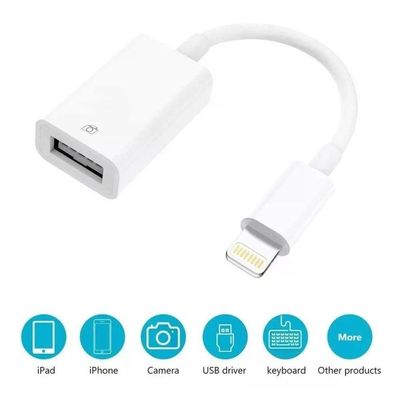 Adaptador Cabo Otg Lighting Usb Compatível Iphone E Ipad Pen Drive