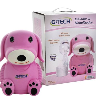 Nebulizador a Ar Comprimido G-Tech NebDog Bivolt Rosa