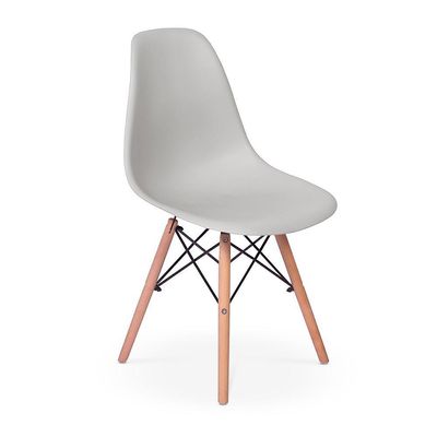 Conjunto 2 Cadeiras Eames Eiffel Wood Cinza