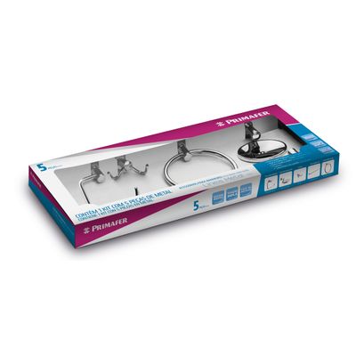 Kit 5 Peças para Banheiro Linea Metal Stilo Primafer