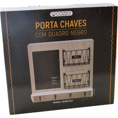 Porta Chaves com Quadro Negro. Suportes e Prateleiras Cazza
