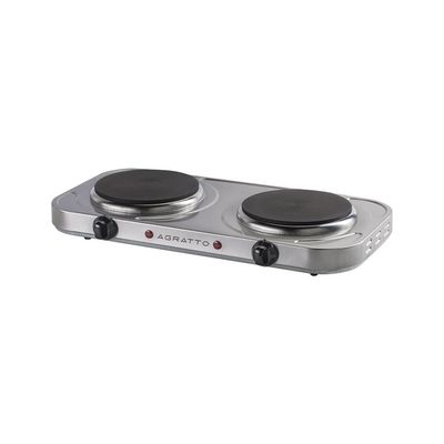 Fogão 2 Bocas de Mesa Elétrico Agratto FM-01 Prata/Preto 127V