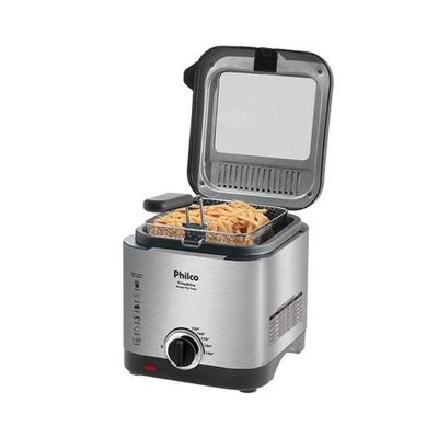 Fritadeira Elétrica 1,8L Philco Deep Fry Inox Prata e Preta 127V