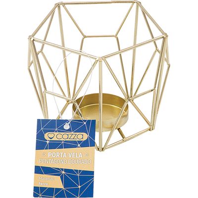 Porta Vela Pentágono Cazza Dourado