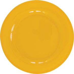 Prato-de-Melamina-Sobremesa-20cm-Liso-Amarelo-