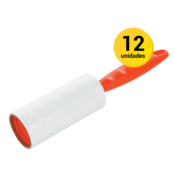 Kit Com 12 Rolos Tira Pelos 20 Folhas Laranja