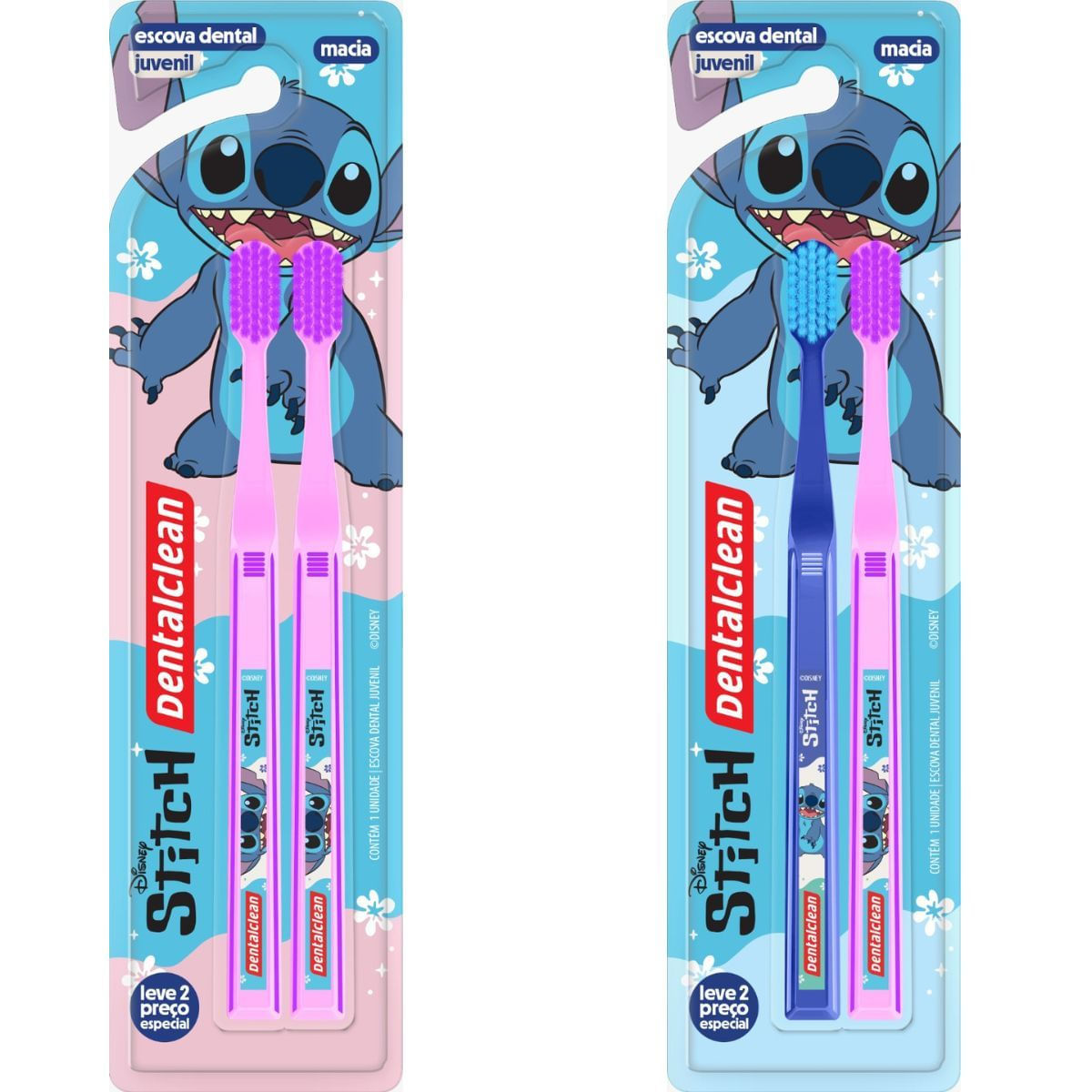 ESCOVA MACIA STITCH + GEL REGENERADOR KIDS - DENTALCLEN