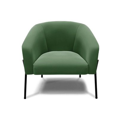 Poltrona Pé De Ferro Preto Kit 2 Stella Suede Verde D03 - D'rossi