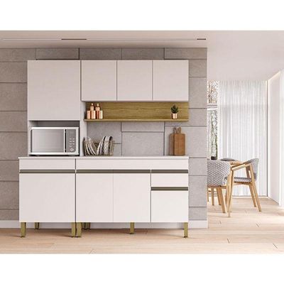 Cozinha Modulada Line Composição 3 Supremo Freijó - Kits Paraná