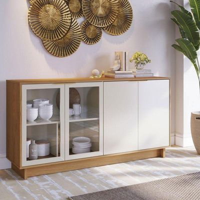 Aparador Para Sala Buffet Vitória Freijó Off White - Colibri