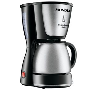 Cafeteira-15-Xicaras-Mondial-Dolce-Arome-C-34-com-Jarra-Inox-Preta-e-Prata-127V