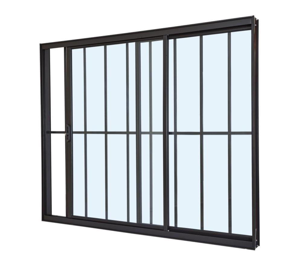 Janela de alumínio Classic 02 folhas com grade preto - 120x150