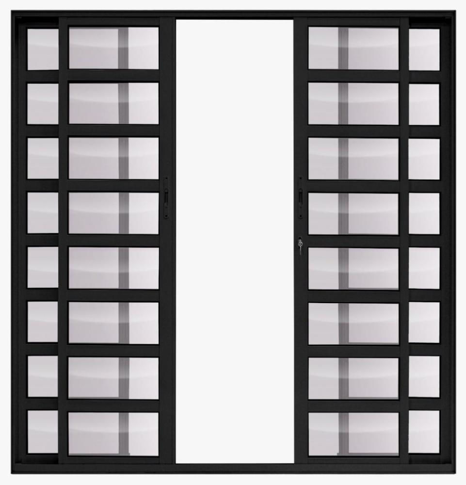 Porta de alumínio 04 folhas Travessa Maxx Preto - 210x200