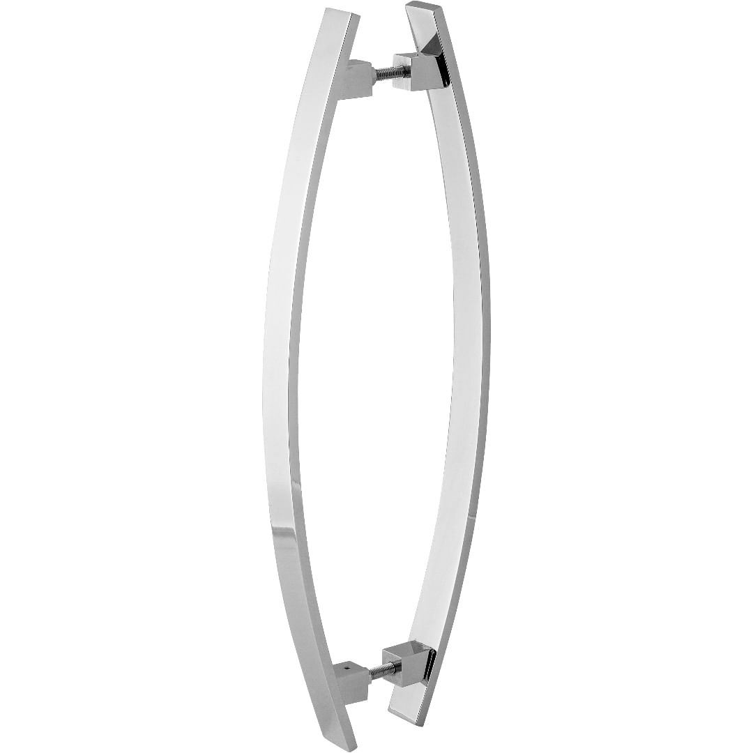 Puxador De Porta Barra Chata Curvo Arco Cromado 1.20 Metro