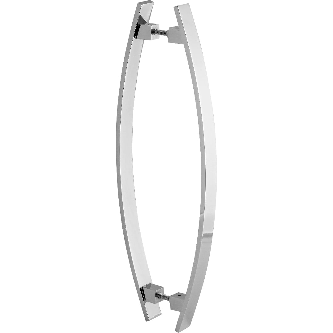 Puxador De Porta Barra Chata Curvo Arco Cromado 1.20 Metro