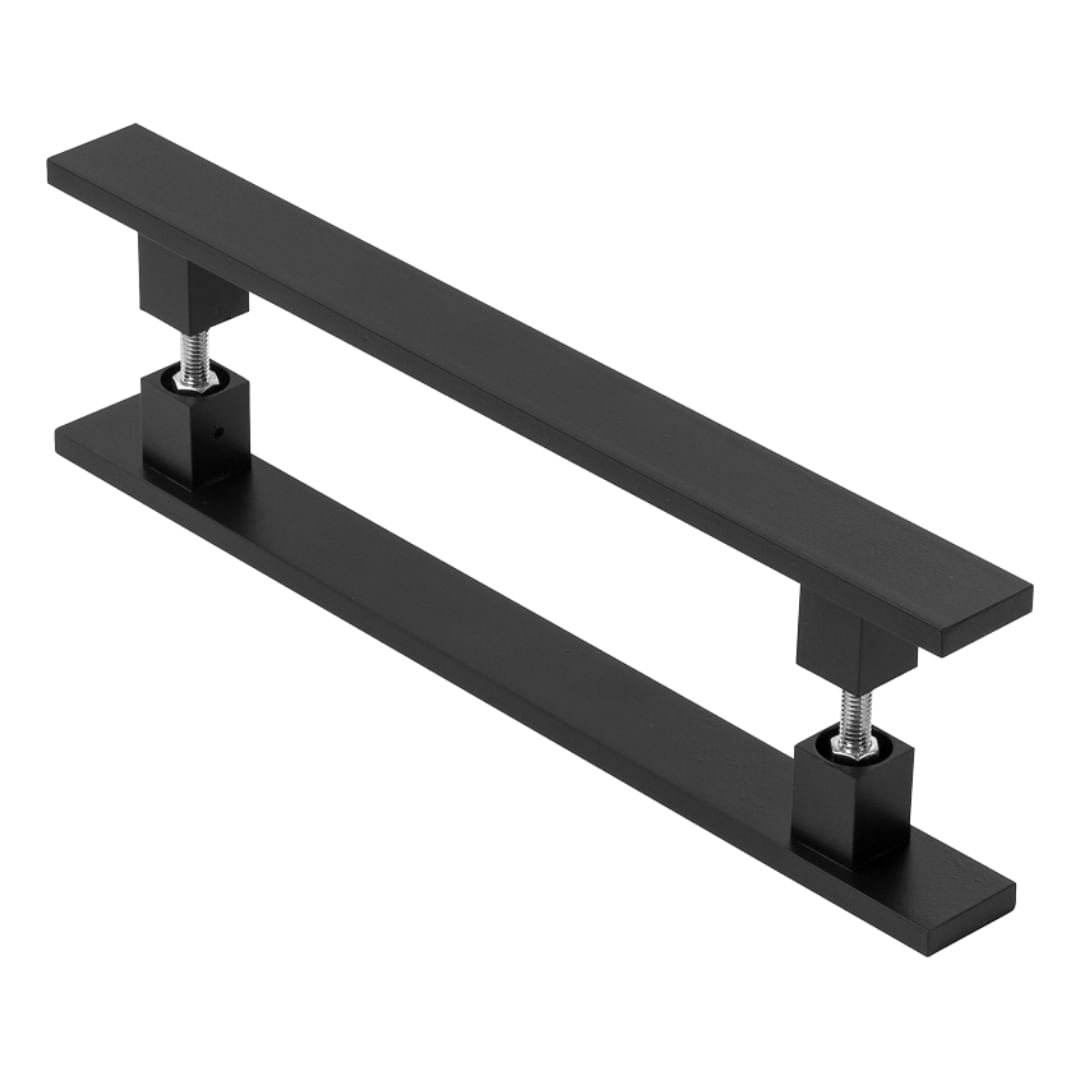 Puxador Inox Preto Para Porta Pivotante Madeira Vidro 50 Cm