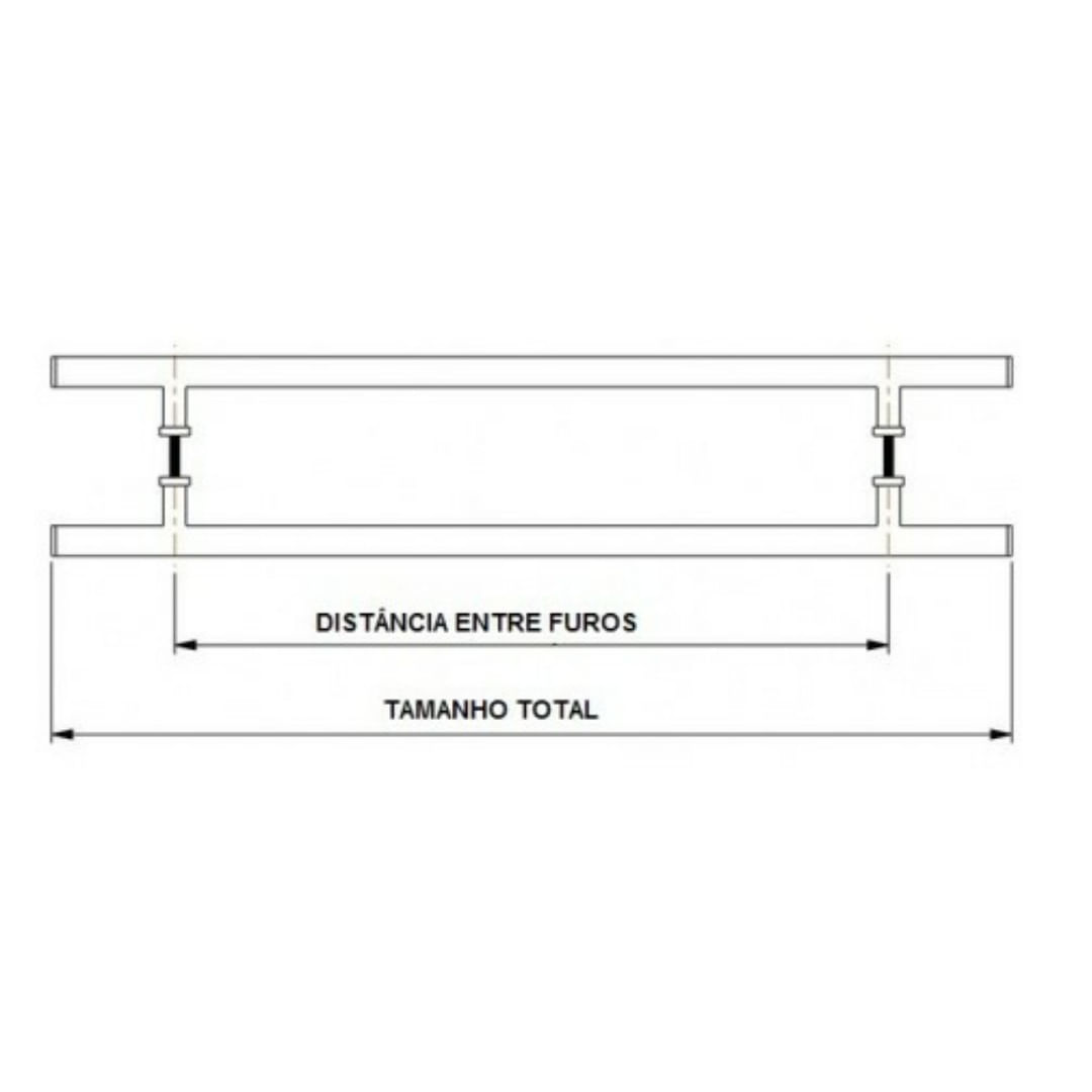 Puxador Inox Escovado Para Porta Pivotante Madeira 60cm