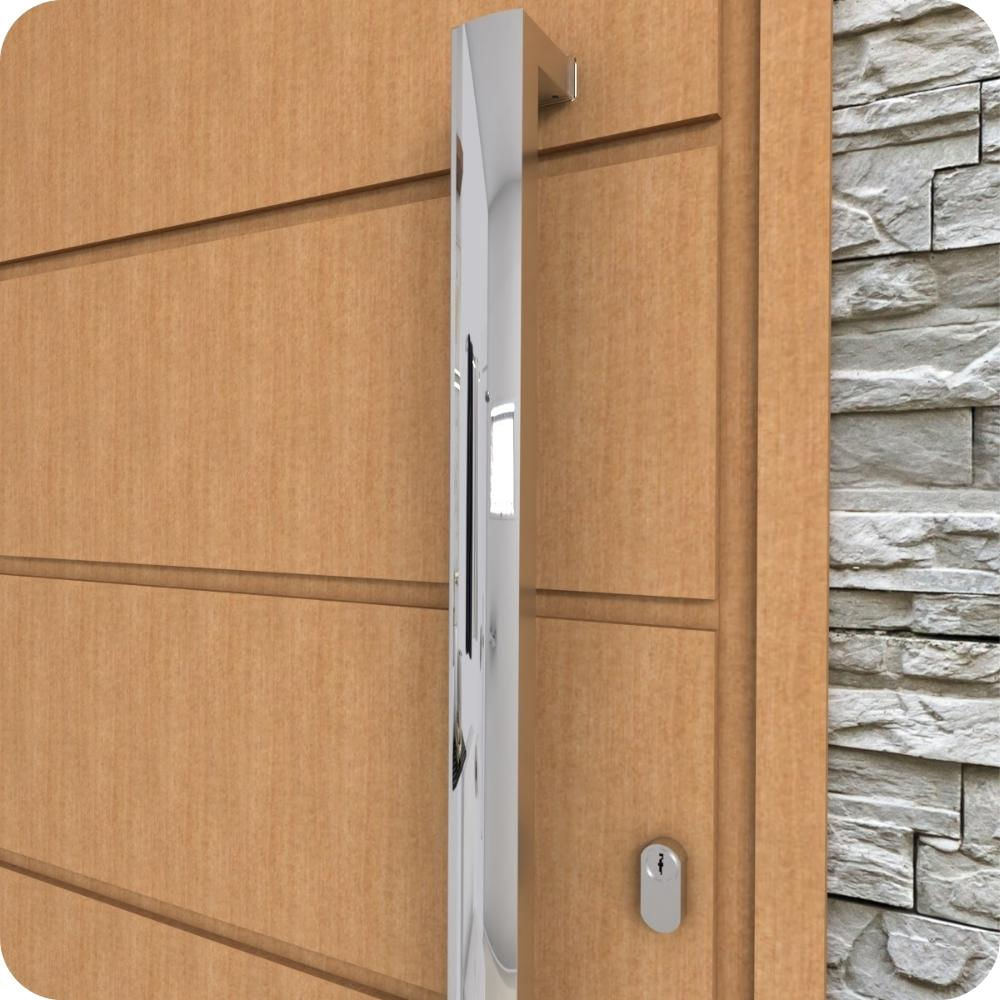 Puxador Inox U Para Porta Pivotante Alto Brilho 60cm