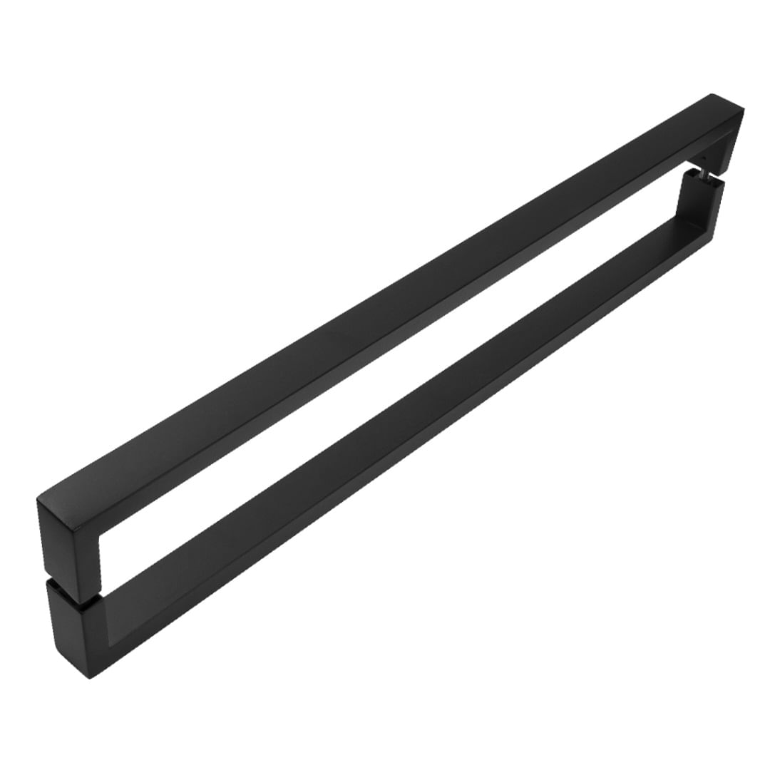 Puxador Inox U Para Porta Pivotante Preto Fosco 50cm