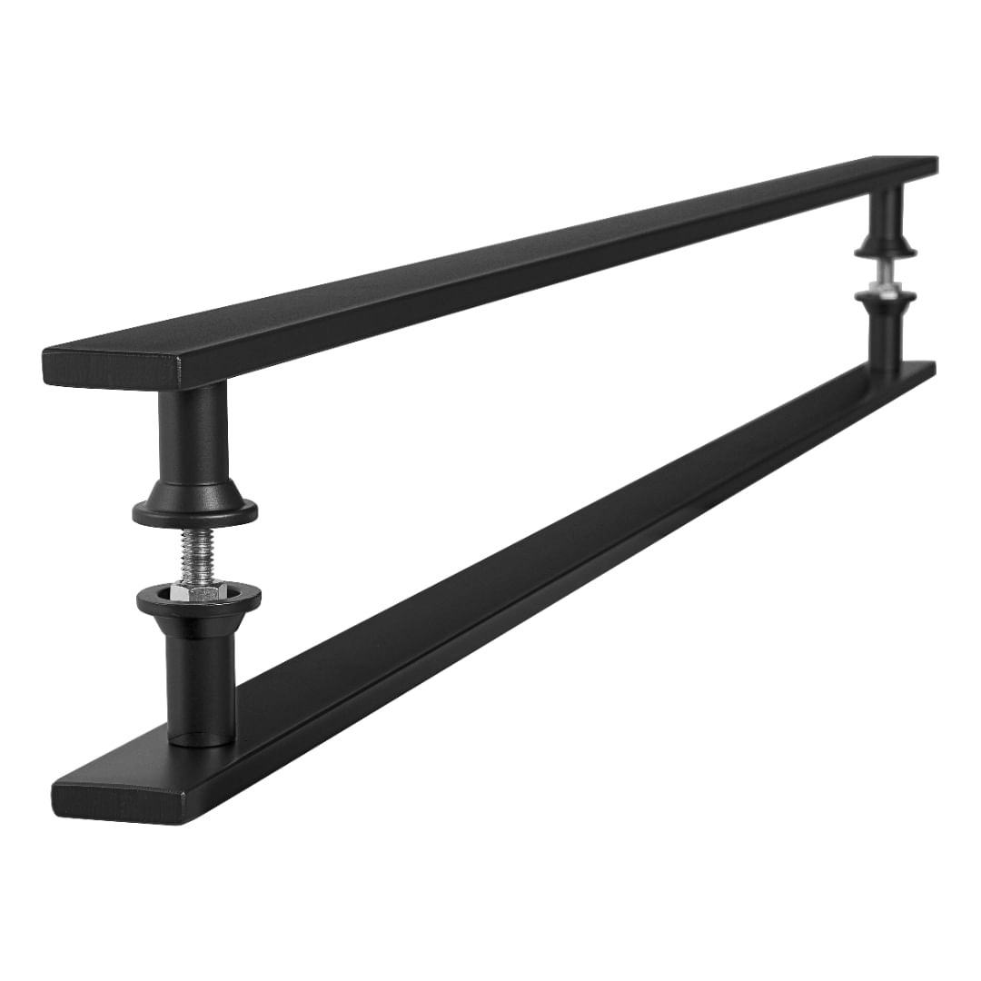 Puxador Barra Chata Inox Preto Para Porta De Madeira 30 cm