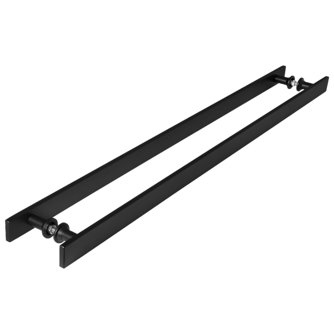 Puxador Barra Chata Inox Preto Para Porta De Madeira 50 cm