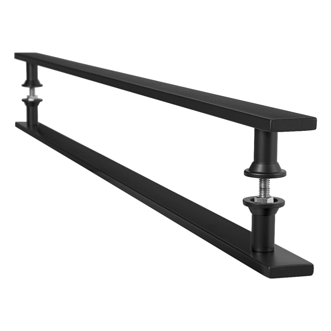 Puxador Barra Chata Inox Preto Para Porta De Madeira 60 cm