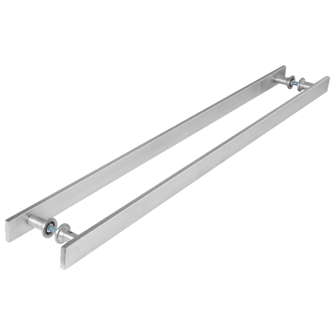 Puxador Barra Chata Inox Escovado Para Porta Madeira 50 cm