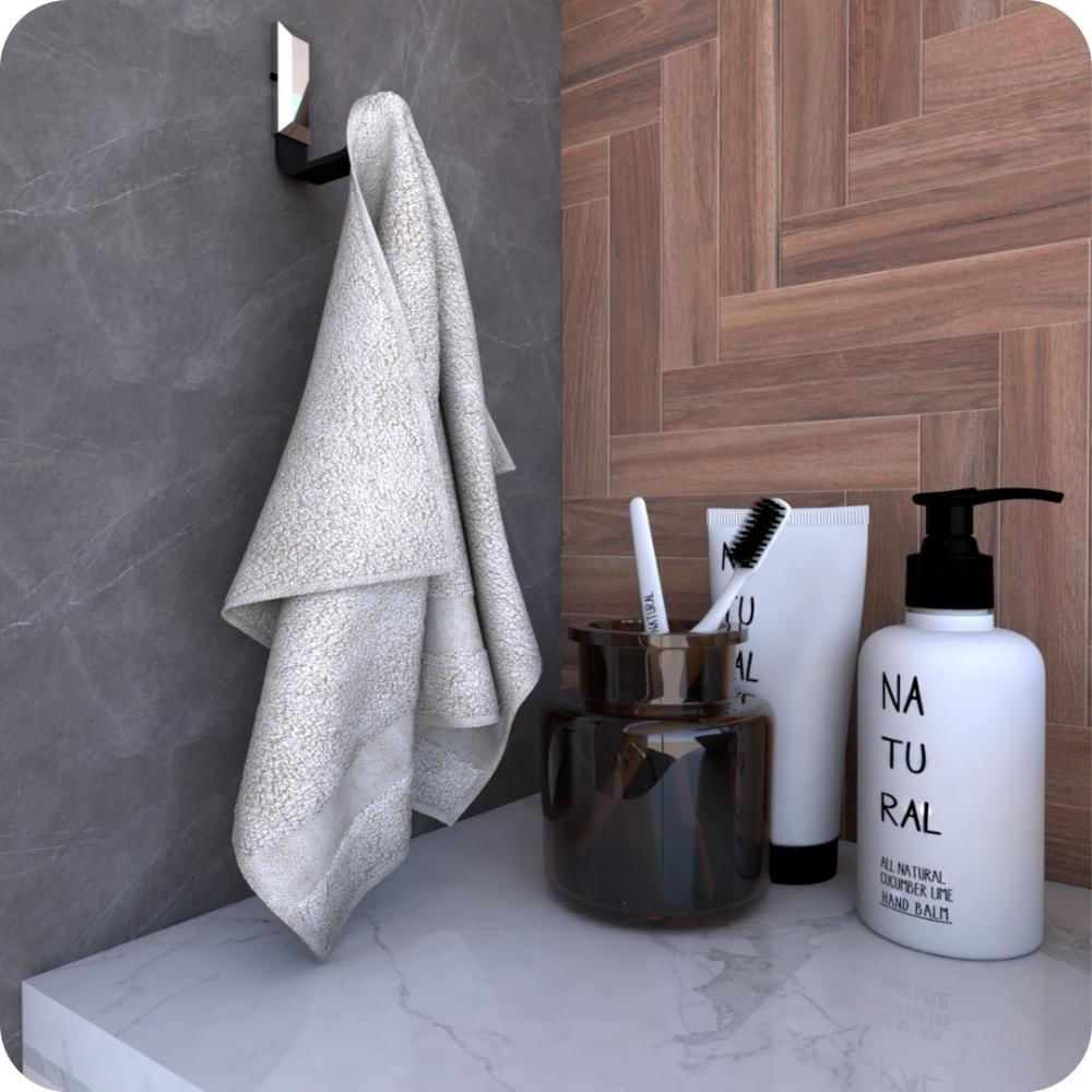 Kit Acessórios Para Banheiro Preto e Cromo Empire 4 peças