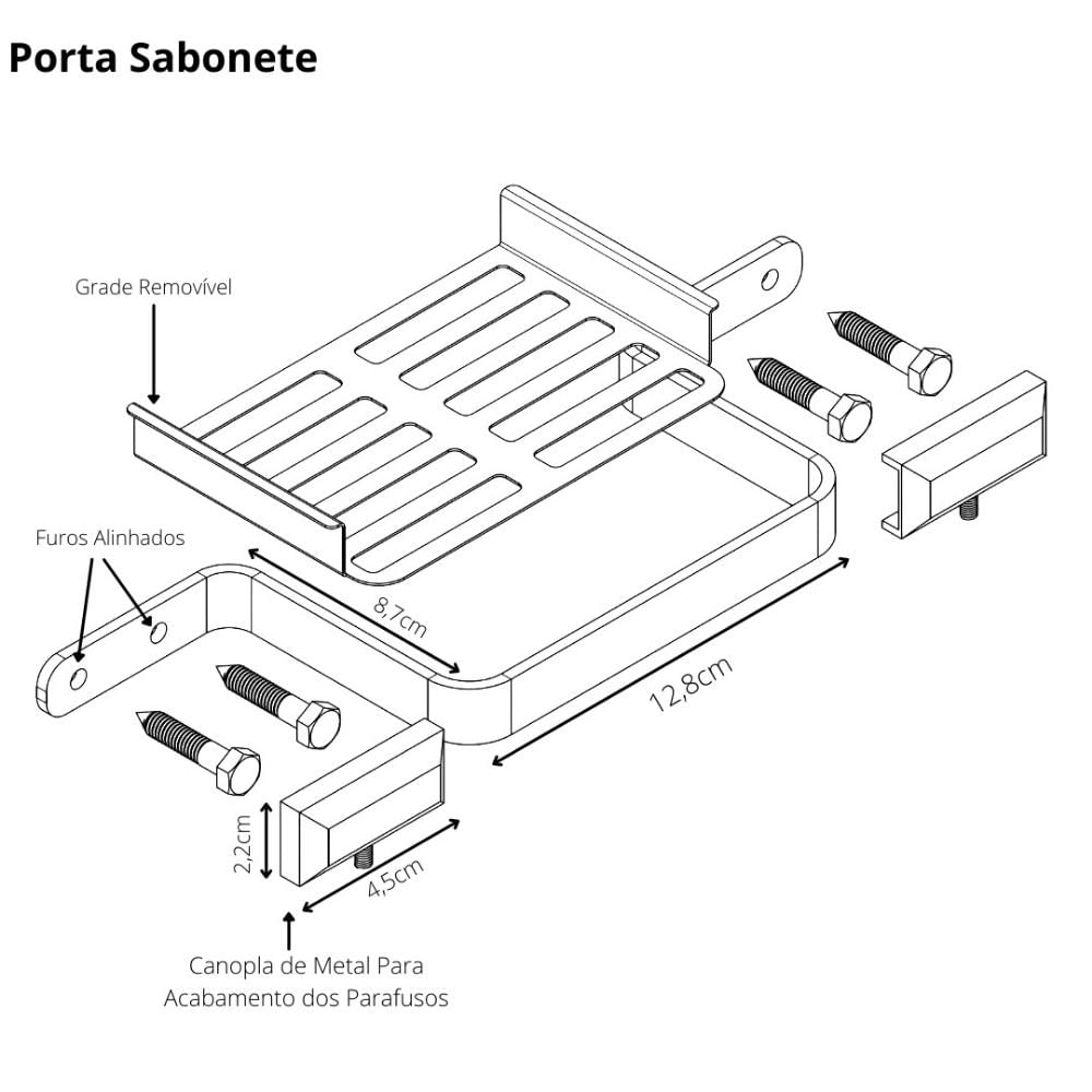 Kit Acessórios Para Banheiro Branco Empire 5 peças