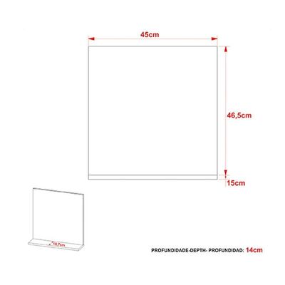 Espelheira de Banheiro 3642 45x46,5cm Amêndoa - Tecno Mobili