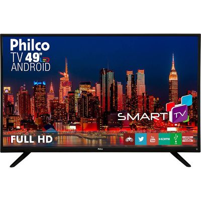 Smart TV LED 49" Philco PH49F30DSGWA com Conversor Digital Full HD com 2 Entradas HDMI e 2 Entradas USB Preta