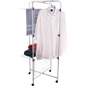 Varal de Chão Vertical Triplex Maxeb - Branco Menor preço em Varal de Chão Vertical Triplex Maxeb - Branco