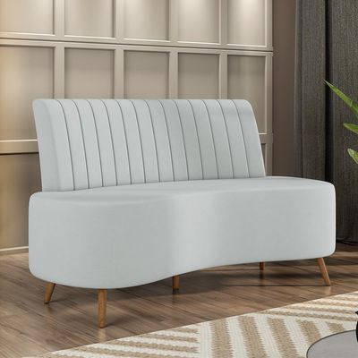 Sofá Living Decorativo 2 Lugares 1,60M Katara Cinza Claro Veludo G33 - Gran Belo