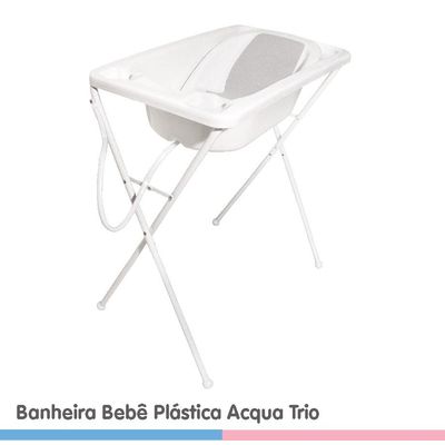 Banheira Bebê Plástica Acqua Trio Branca