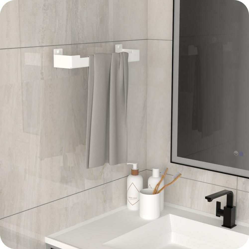 Porta Toalha Rosto Suporte Banheiro Toalheiro Branco ELG