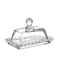 Manteigueira de Vidro Cristal com Tampa Mesa Posta 14cm