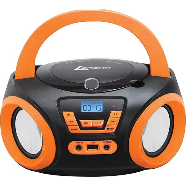 Rádio com CD Lenoxx BD-121 PL com Entrada USB Preto e Laranja