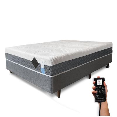Colchão De Látex Articulado Cinza Solteiro King 96x203cm