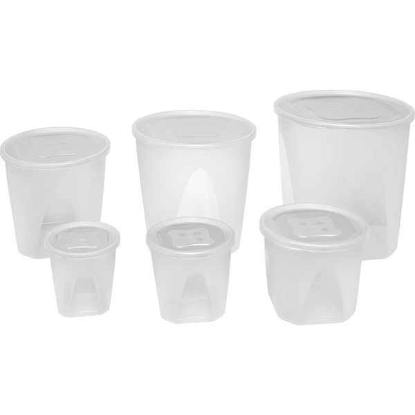 Conjunto 6 Potes para Mantimentos Redondo Jaguar Sortido