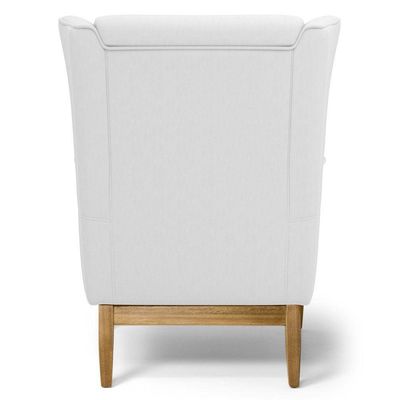 Kit 2 Poltronas Decorativas Sala de Estar Milena D02 Base de Madeira Corano Branco C-12 - Lyam Decor