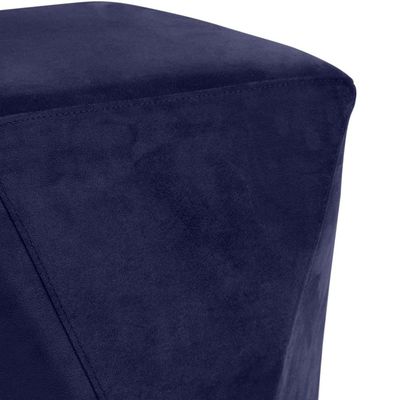 Kit 02 Puffs Decorativo Para Sala de Estar Ametista D02 Veludo Azul Marinho C-287 - Lyam Decor