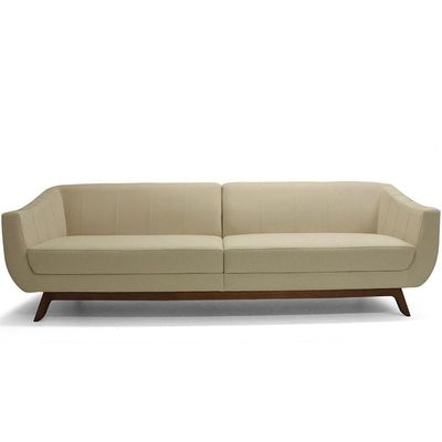 Sofá 4 Lugares Para Sala de Estar Atenas 300 cm D02 Linho Bege B-298 - Lyam Decor