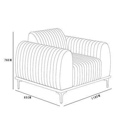 Kit Sofá 3 Lugares 180cm Com 2 Poltronas Molino Pés D'ouro D02 Linho Cru C-443 - Lyam Decor