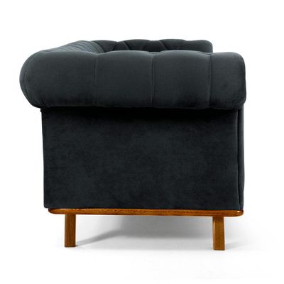 Sofá 4 Lugares Para Sala de Estar Império 260 cm D02 Veludo Cinza C-317 - Lyam Decor