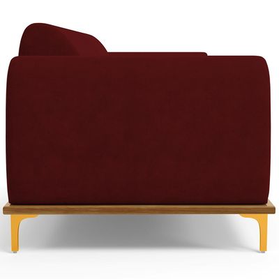 Sofá 03 Lugares Para Sala de Estar Kiev 210 cm D02 Veludo Marsala C-278 - Lyam Decor