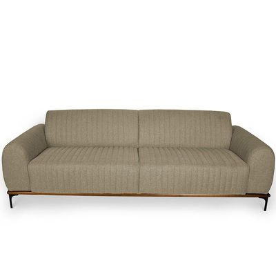 Sofá 3 Lugares Para Sala de Estar Molino 210 cm D02 Linho Bege C-129 - Lyam Decor