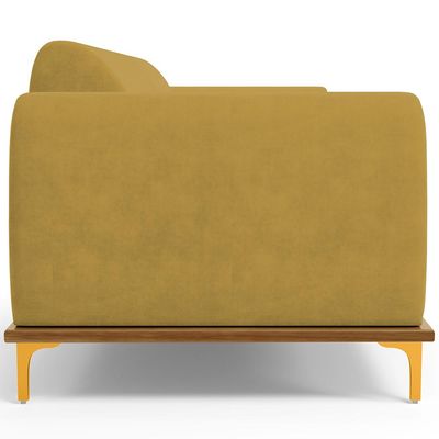 Sofá 03 Lugares Para Sala de Estar Kiev 210 cm D02 Veludo Mostarda C-260 - Lyam Decor