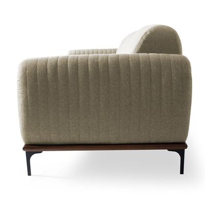 Sofá 3 Lugares Para Sala de Estar Molino 210 cm D02 Linho Bege C-129 - Lyam Decor