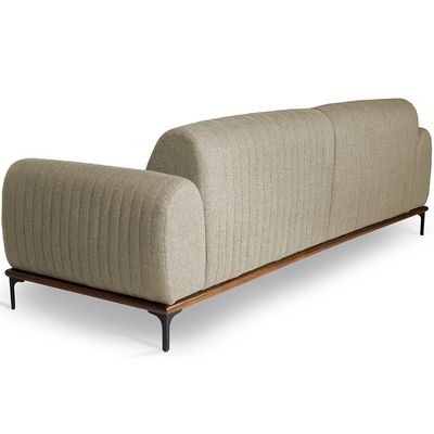 Sofá 3 Lugares Para Sala de Estar Molino 210 cm D02 Linho Bege C-129 - Lyam Decor